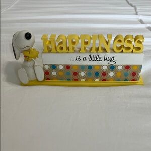 Hallmark Snoopy and Woodstock Yellow “Happiness is a little hug” Art Decor